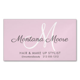  Elegant monogram roze Vul aan haarzout  Magnetisch Visitekaartje