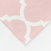 Elegant Monogram roze witte patroon Fleece Deken (Hoek)