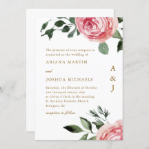 Elegant Monogram Rozen Weddenschap