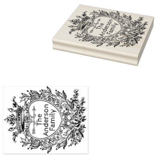 Elegant  monogram rubberstempel (Gestempeld)