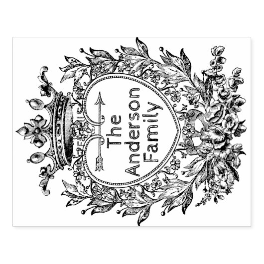 Elegant monogram rubberstempel (Afrduk)