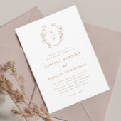 Elegant Monogram Rustic Plechtige bruiloft Kaart