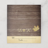 Elegant Monogram Rustieke Schuur Houten Land Bruil Plaatskaartje (Buitenkant ongevouwen)