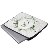 Elegant monogram S eucalyptuskrans Laptop Sleeve (Voorkant onderkant)