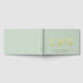 Elegant Monogram Sage Green Wedding Gastenboek (Volledig)