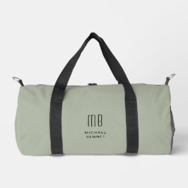 Elegant Monogram Sage Groen Plunjezak