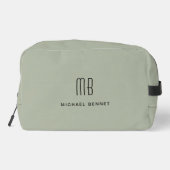Elegant Monogram Sage Groen Toilettasje (Achterkant)