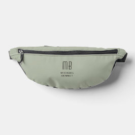 Elegant monogram salie groen heuptasje