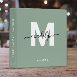 Elegant Monogram Salie Groene Recept 1" Multomap