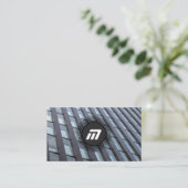 Elegant monogram schone glazen gevel kantoor visitekaartje (Staand voorkant)