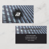 Elegant monogram schone glazen gevel kantoor visitekaartje (Voorkant / Achterkant)