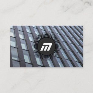 Elegant monogram schone glazen gevel kantoor visitekaartje