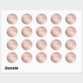 Elegant Monogram Schoolnaam Ronde Sticker (Vel)