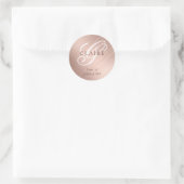 Elegant Monogram Schoolnaam Ronde Sticker (Tas)