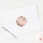 Elegant Monogram Schoolnaam Ronde Sticker (Envelop)