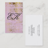 Elegant Monogram Schrift Goud Grunge Roze Visitekaartje (Voorkant / Achterkant)