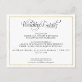 Elegant Monogram Schrift Gouden Trouwdetails Informatiekaartje (Voorkant)