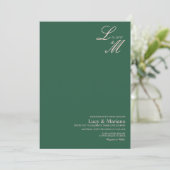 Elegant Monogram Schrift Groen Roze Bruiloft Kaart (Staand voorkant)