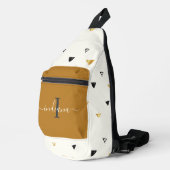 Elegant Monogram Script Abstract Patroon Aangepast Sling Bag (Rechterhoek)