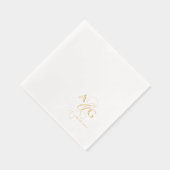 Elegant Monogram Script Ampersand Wedding Gold Folie Servetten (Rechts)