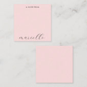 Elegant monogram Script Blush Pink Notitiekaartje (Voorkant / Achterkant)