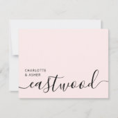 Elegant Monogram Script Blush Pink Notitiekaartje (Voorkant)
