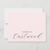 Elegant Monogram Script Blush Pink Notitiekaartje (Voorkant)