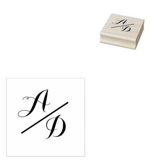 Elegant Monogram Script bruid bruidegom bruiloft Rubberstempel (Gestempeld)