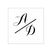 Elegant Monogram Script bruid bruidegom bruiloft Rubberstempel (Afrduk)