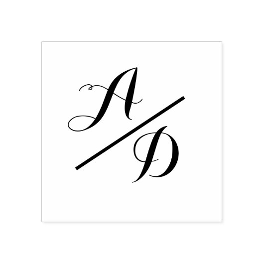 Elegant Monogram Script bruid bruidegom bruiloft Rubberstempel (Afrduk)