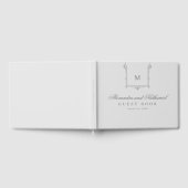 Elegant Monogram Script Bruiloft Gastenboek (Volledig)