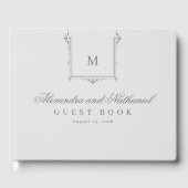 Elegant Monogram Script Bruiloft Gastenboek (Voorkant)