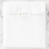Elegant Monogram Script Dank u bruiloft Ronde Sticker (Tas)