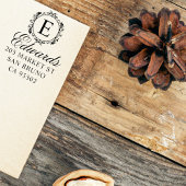 Elegant Monogram Script Familienaam Retouradres Zelfinktende Stempel