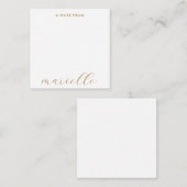 Elegant Monogram Script Gepersonaliseerd Gold Scri Notitiekaartje (Voorkant / Achterkant)
