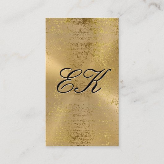 Elegant Monogram Script Gouden Metallic Spikkels Visitekaartje (Voorkant)