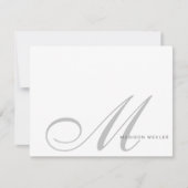 Elegant Monogram Script Initiaal Eenvoudig persoon Notitiekaartje (Voorkant)