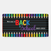 Elegant Monogram Script Kantoor School Spandoek (Horizontaal)