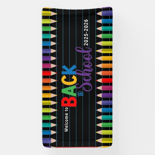 Elegant Monogram Script Kantoor School Spandoek (Verticaal)