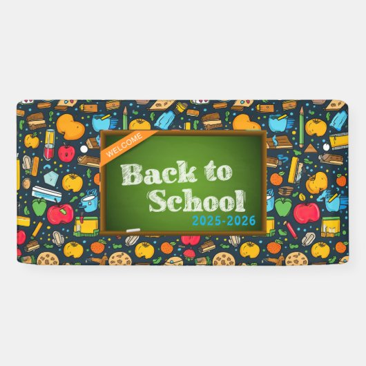 Elegant Monogram Script Kantoor School Spandoek (Horizontaal)