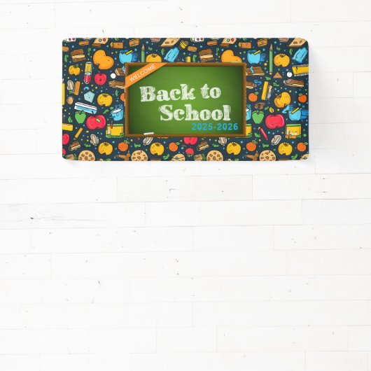 Elegant Monogram Script Kantoor School Spandoek (Insitu)