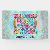 Elegant Monogram Script Kantoor School Spandoek (Horizontaal)