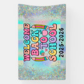 Elegant Monogram Script Kantoor School Spandoek (Verticaal)