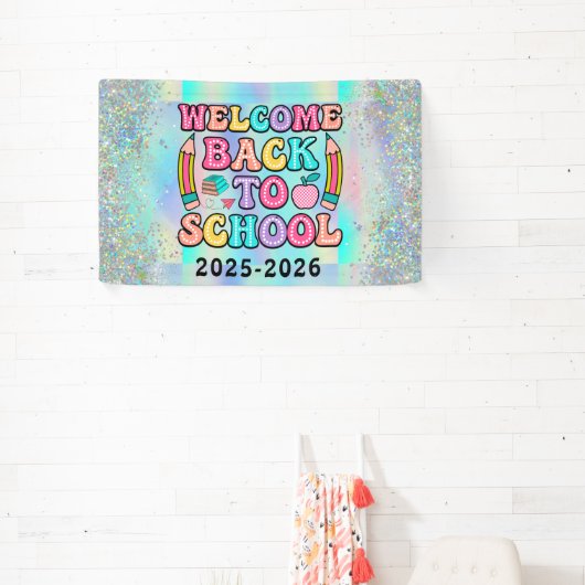 Elegant Monogram Script Kantoor School Spandoek (Insitu)