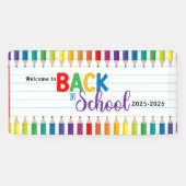 Elegant Monogram Script Kantoor School Spandoek (Horizontaal)