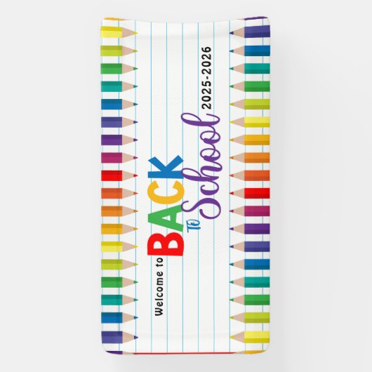 Elegant Monogram Script Kantoor School Spandoek (Verticaal)