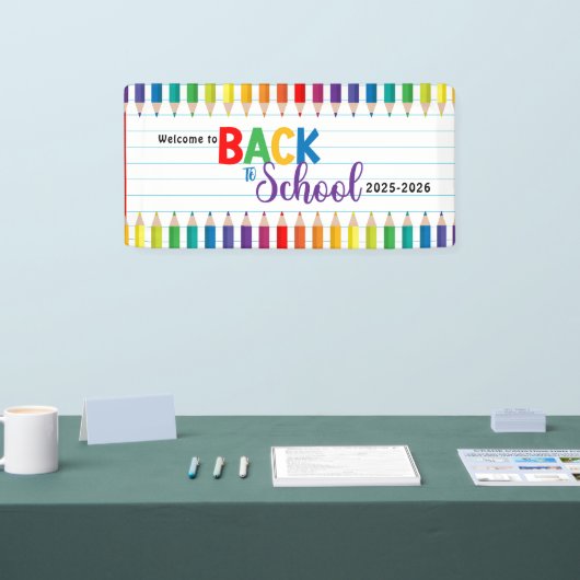 Elegant Monogram Script Kantoor School Spandoek (Beurs)