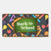 Elegant Monogram Script Kantoor School Spandoek (Horizontaal)