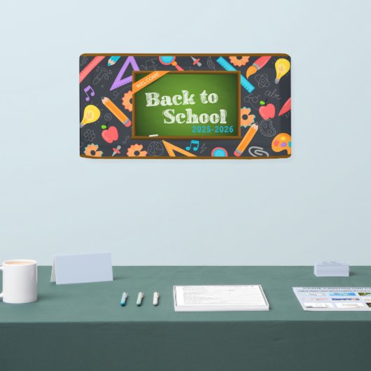 Elegant Monogram Script Kantoor School Spandoek (Beurs)