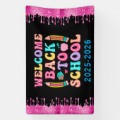 Elegant Monogram Script Kantoor School Spandoek (Verticaal)